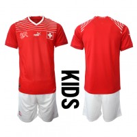 Echipament fotbal Elveţia Tricou Acasa Mondial 2022 pentru copii maneca scurta (+ Pantaloni scurti)
